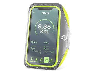 NGM Pixy - Sport ArmBand tessuto ultrasottile Universale Smartphone fino 5'' Colore Grigio/Lime