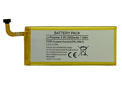Huawei Ascend P6 - Batteria Litio 2000 mAh slim