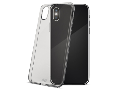 Apple iPhone Xs - Cover TPU serie Gloss Nero Fume/Trasparente