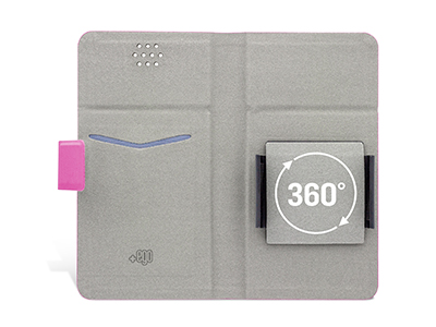 Htc Desire 516 Dual-Sim - Custodia book serie FOLD colore Hot Pink Universale taglia XL fino a 5.5'