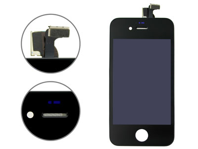 Apple iPhone 4S - Lcd +Touch screen +Retina Speaker +Gomme Touch/Lcd **Qualita' ECCELSA** Nero