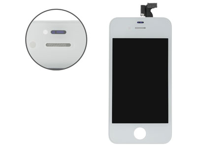 Apple iPhone 4 - Lcd+Touch screen+supporto completo Retina Speaker Buona qualità Bianco