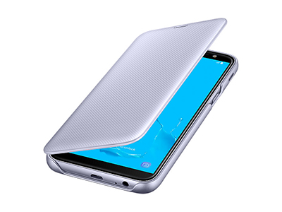 Samsung SM-J600 Galaxy J6 2018 - EF-WJ600CVEG Custodia Rigida Elegante Flip con cover batteria integrato Viola