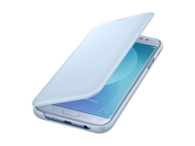 Samsung SM-J730 Galaxy J7 2017 - EF-WJ730CLEG Custodia Rigida Elegante Flip con cover batteria integrato Blu