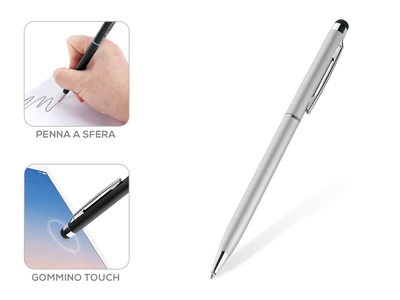 Htc Desire 300 - Penna sfera + Pennino Ultralight colore Silver per Touch Screen