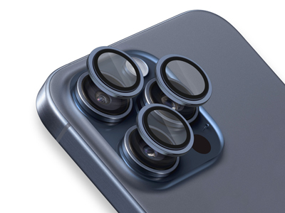 Apple iPhone 15 Pro - Vetro temperato antiurto spessore 0.33mm Safecam Protezione Premium camera BLU