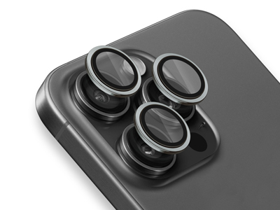 Apple iPhone 15 Pro - Vetro temperato antiurto spessore 0.33mm Safecam Protezione camera posteriore NERO