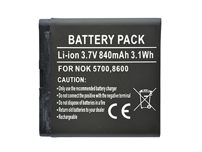 Nokia 8600 Luna - Batteria Litio 840 mAh slim
