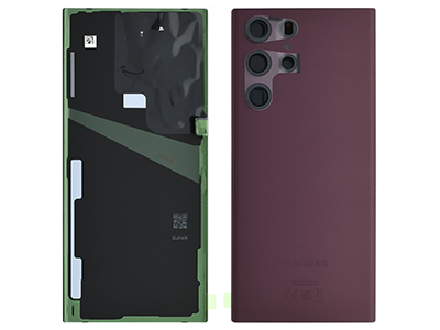 Samsung SM-S908 Galaxy S22 Ultra - Cover Batteria + Vetrino Camera + Adesivi Burgundy