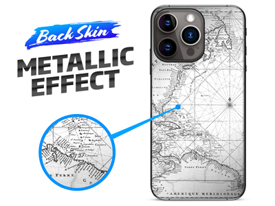 Nokia 1520 Lumia - Pellicole BACKSKIN per plotter EasyFit Mappa Argento/Nero