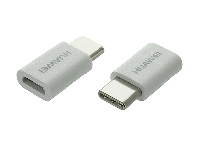Huawei P Smart 2021 - AP52 Adapter from USB Type-C to Micro USB 2.0 White **Bulk**