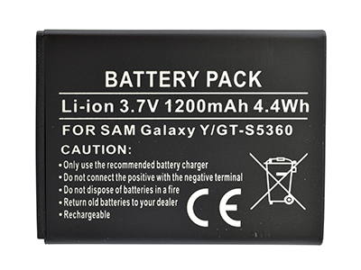 Samsung GT-S5300 Galaxy Pocket - Batteria Litio 1200 mAh slim