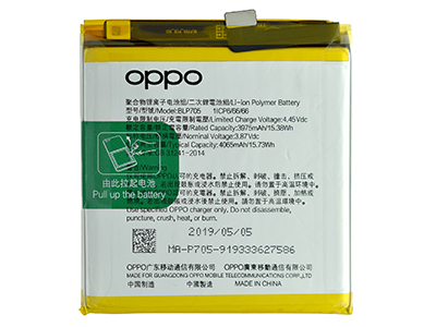 Oppo Reno 5G - BLP705 Batteria 4065 mAh Li-Ion + Adesivo **Bulk**