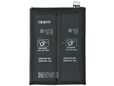 Oppo Reno6 Pro 5G - BLP825 Batteria 2250 mAh Li-Ion + Adesivo **Bulk**
