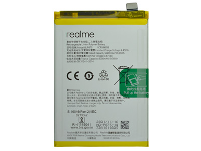 Realme Realme Narzo 50 5G - BLP875 Batteria 5000 mAh Li-Ion + Adesivo **Bulk**