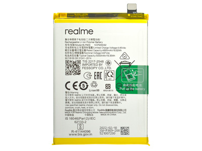 Realme Realme 9 5G - BLP909 Battery 5000 mAh Li-Ion + Adhesive