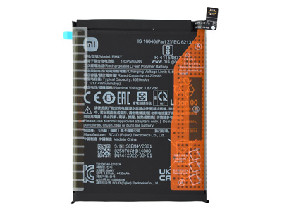 Xiaomi Mi 11i 5G - BM4Y Batteria 4520 mAh + Adesivo **Bulk**