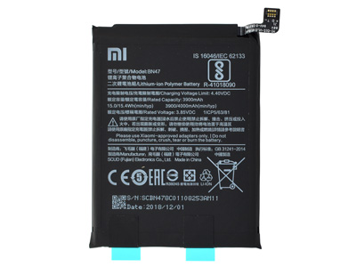 Xiaomi Mi A2 Lite - BN47 Battery 4000 mAh + Adhesive