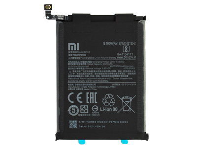 Xiaomi Redmi Note 9 - BN54 Batteria 5020 mAh + Adesivo **Bulk**