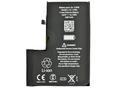 Apple iPhone 12 Pro Max - Batteria 3687 mAh qualità Premium SMART Celle AAA **nuove zero cicli**