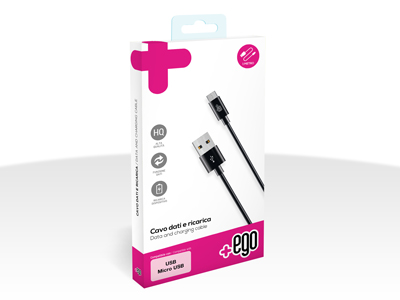 Lg GT400 Viewty Smile - Sync Data and Charging cable Usb A - Micro USB Black 1 mt.