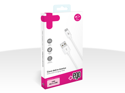 Vodafone Smart First - Sync Data and Charging cable Usb A - Micro USB White 2 mt.