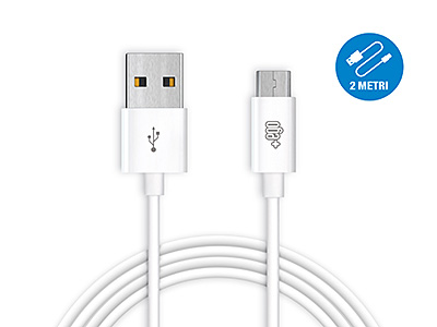 Lg E730 Optimus SOL - Sync Data and Charging cable Usb A - Micro USB White 2 mt.