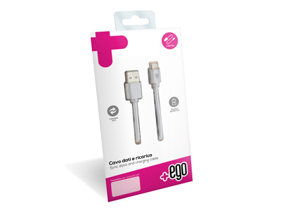 Meizu Pro 7 - Sync Data and Charging cable Usb A - Usb C White 1 mt. Soft Touch