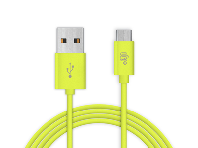 Lg GW520 in Touch - Sync Data and Charging cable Usb A - Micro USB Green 1 mt. Soft Touch