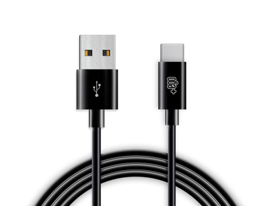 Huawei P30 - Sync Data and Charging cable Usb A - Usb C Black 2 mt.