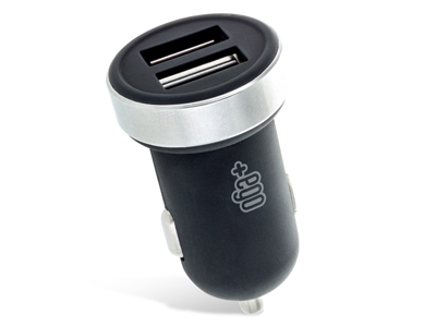 Asus P526 - Dual Usb Car charger  Soft Touch  Black 12/24V  2.1A