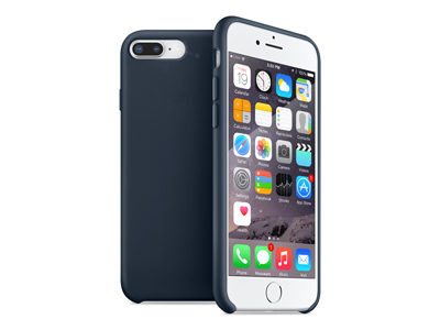 Apple iPhone 8 Plus - Cover gommata serie Liquid Case Colore dark blu