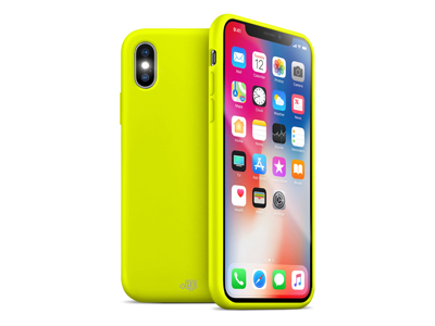 Apple iPhone X - Cover gommata serie Fluo Colore Giallo