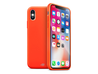 Apple iPhone X - Cover gommata serie Fluo Colore Arancio