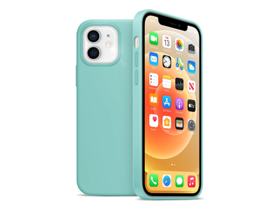 Apple iPhone 12 mini - Cover gommata serie Liquid Case Colore Celeste