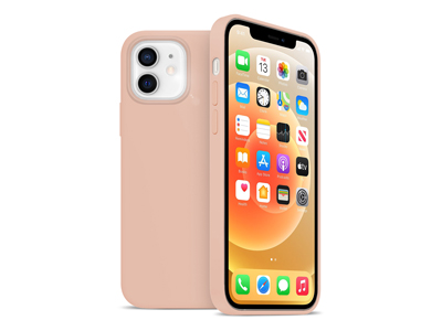 Apple iPhone 12 mini - Cover gommata serie Liquid Case Colore Cipria