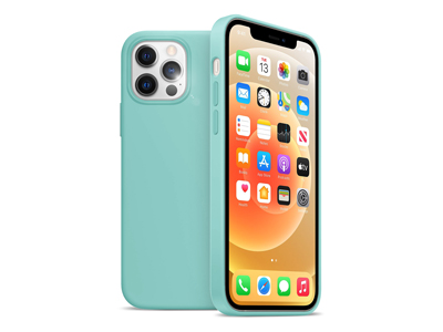 Apple iPhone 12 - Cover gommata serie Liquid Case Colore Celeste