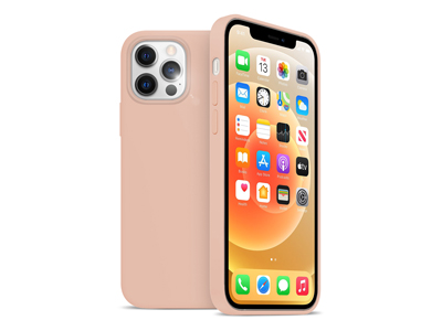 Apple iPhone 12 - Cover gommata serie Liquid Case Colore Cipria
