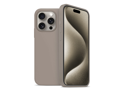 Apple iPhone 15 Pro - Magnetic silicone case Liquid Natural Titanium