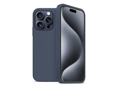 Apple iPhone 15 Pro Max - Cover gommata Magnetica Liquid Case Blu