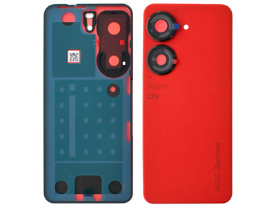 Asus ZenFone 9 AI2202 - Cover Batteria + Vetrino Camera + Adesivi Red