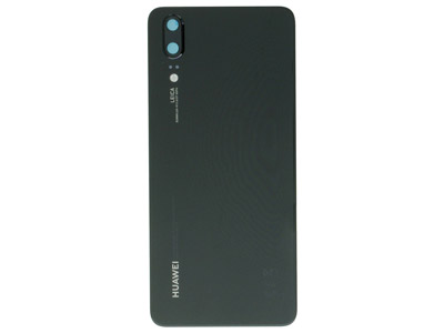 Huawei P20 Dual Sim - Cover batteria + Adesivo + Vetrino Camera Nero