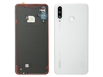 Huawei P30 Lite - Back Cover + Camera Lens + Fingerprint Reader White
