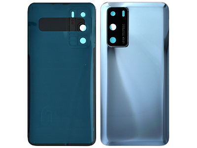 Huawei P40 - Back Cover + Camera Lens + Adhesive Silver