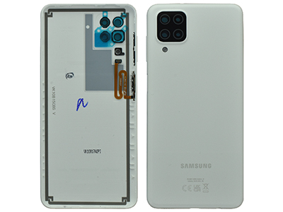 Samsung SM-A127 Galaxy A12 - Back Cover + Camera Lens + Side Keys + Fingerprint White
