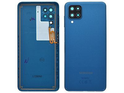Samsung SM-A127 Galaxy A12 - Back Cover + Camera Lens + Side Keys + Fingerprint Blue