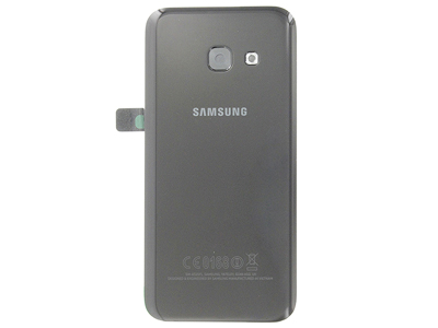 Samsung SM-A320 Galaxy A3 2017 - Cover Batteria in vetro + Vetrino Camera + Adesivi Nero