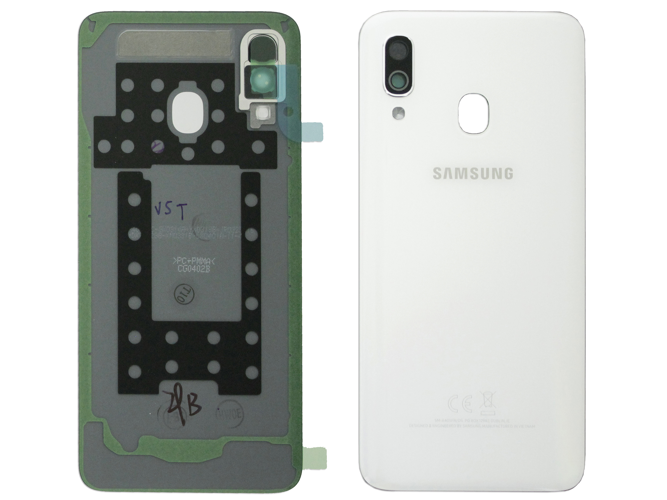 Samsung SM-A405 Galaxy A40 - Cover Batteria + Vetrino Camera + Adesivi Bianco