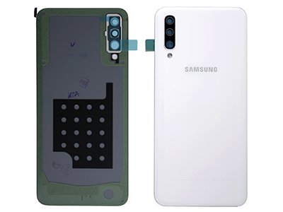 Samsung SM-A505 Galaxy A50 - Cover Batteria + Vetrino Camera + Adesivi Bianco