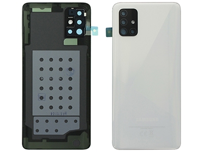 Samsung SM-A515 Galaxy A51 - Cover Batteria + Vetrino Camera + Adesivi Bianco